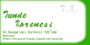 tunde korencsi business card